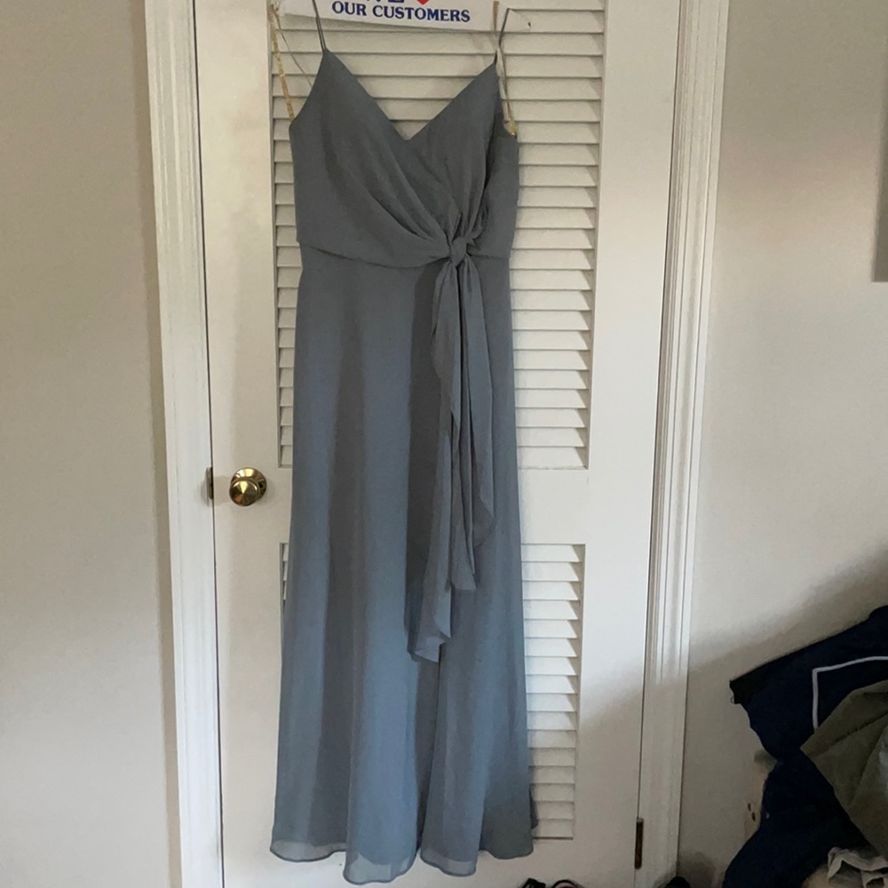 Jenny yoo size 8 Mayan blue luxe chiffon dress